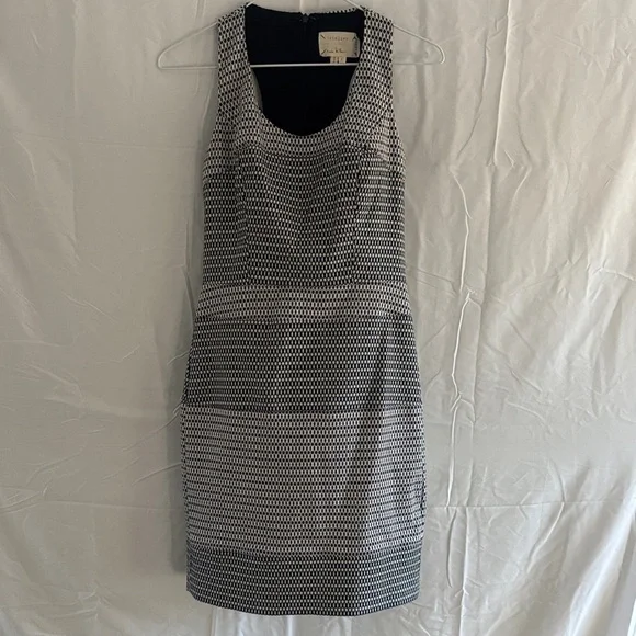 Artelier Nicole Miller Elegant Blue and White Patterned Dress - Picture 2 of 7